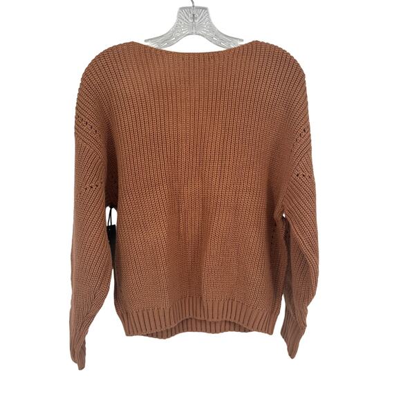 Black Tape_ Baked Clay Pointelle Pullover V-Neck Sweater Small - Picture 2 of 9